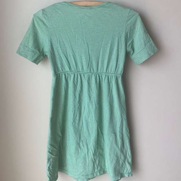 aerie scoop neck green and white striped mini dress - Picture 2 of 7